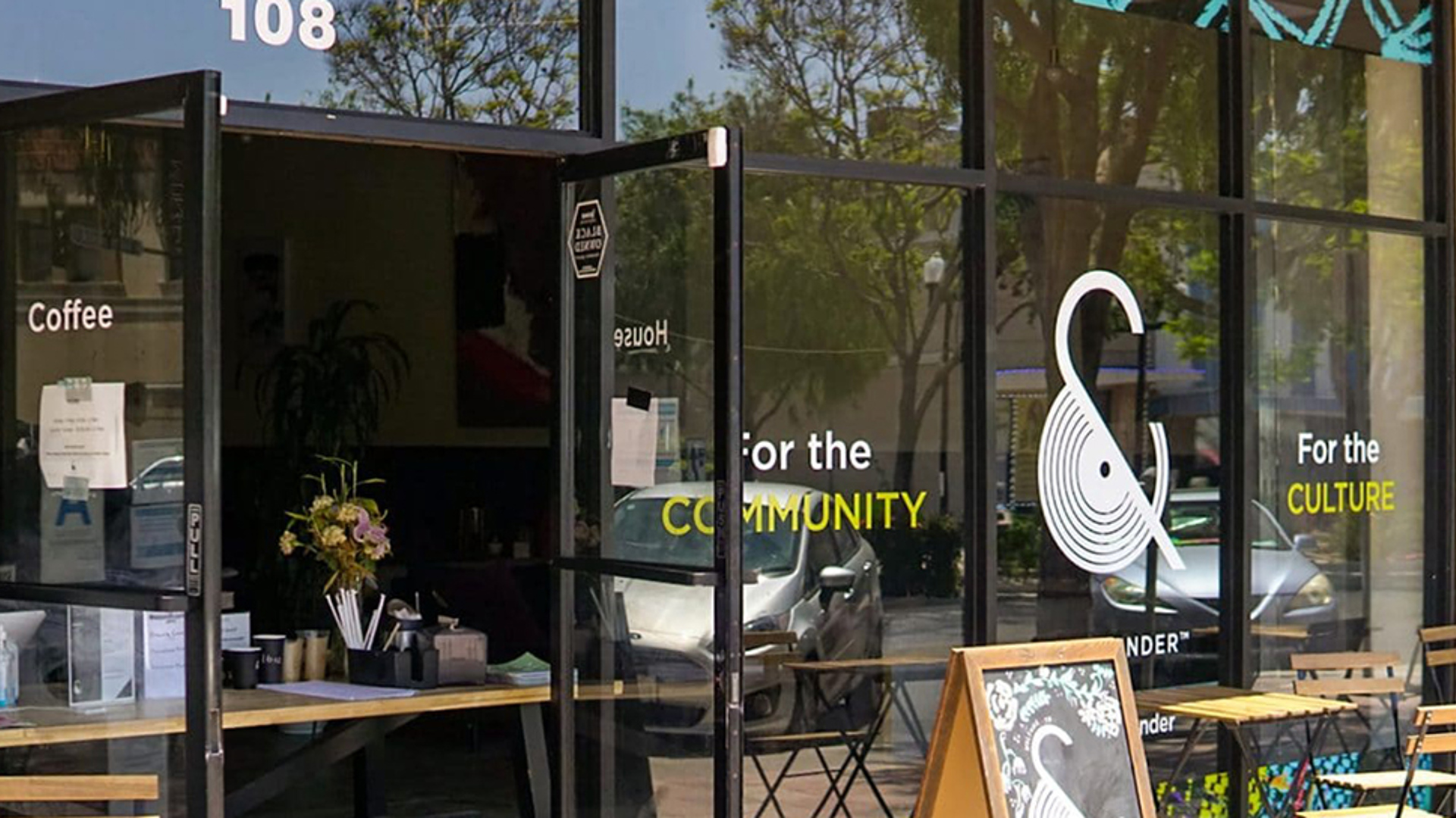 Los Angeles restaurant with the door open